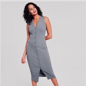 Bar III Ribbed Button Up Dress